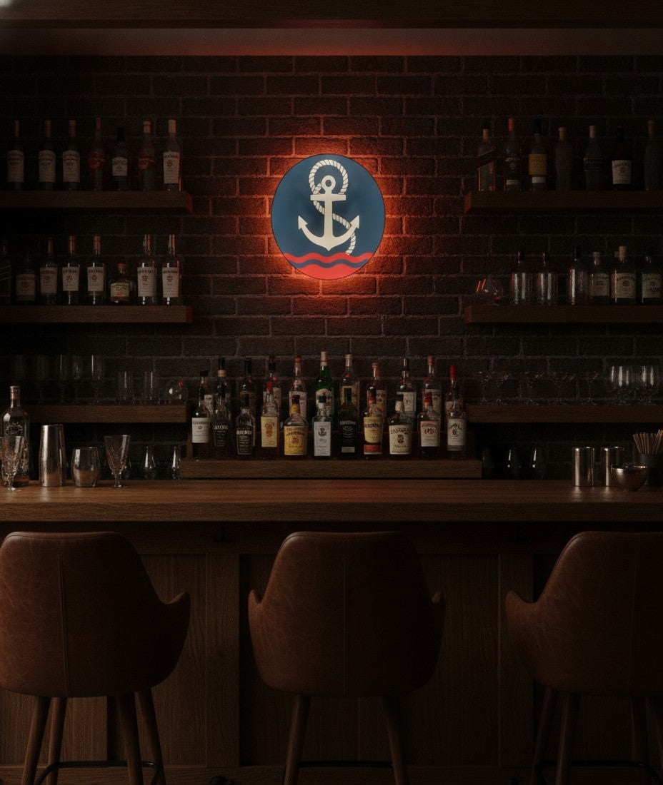 Anker LED-Lampe in der Kellerbar