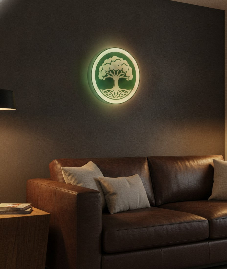 Baum des Lebens LED-Lampe an der Wand im Wohnzimmer