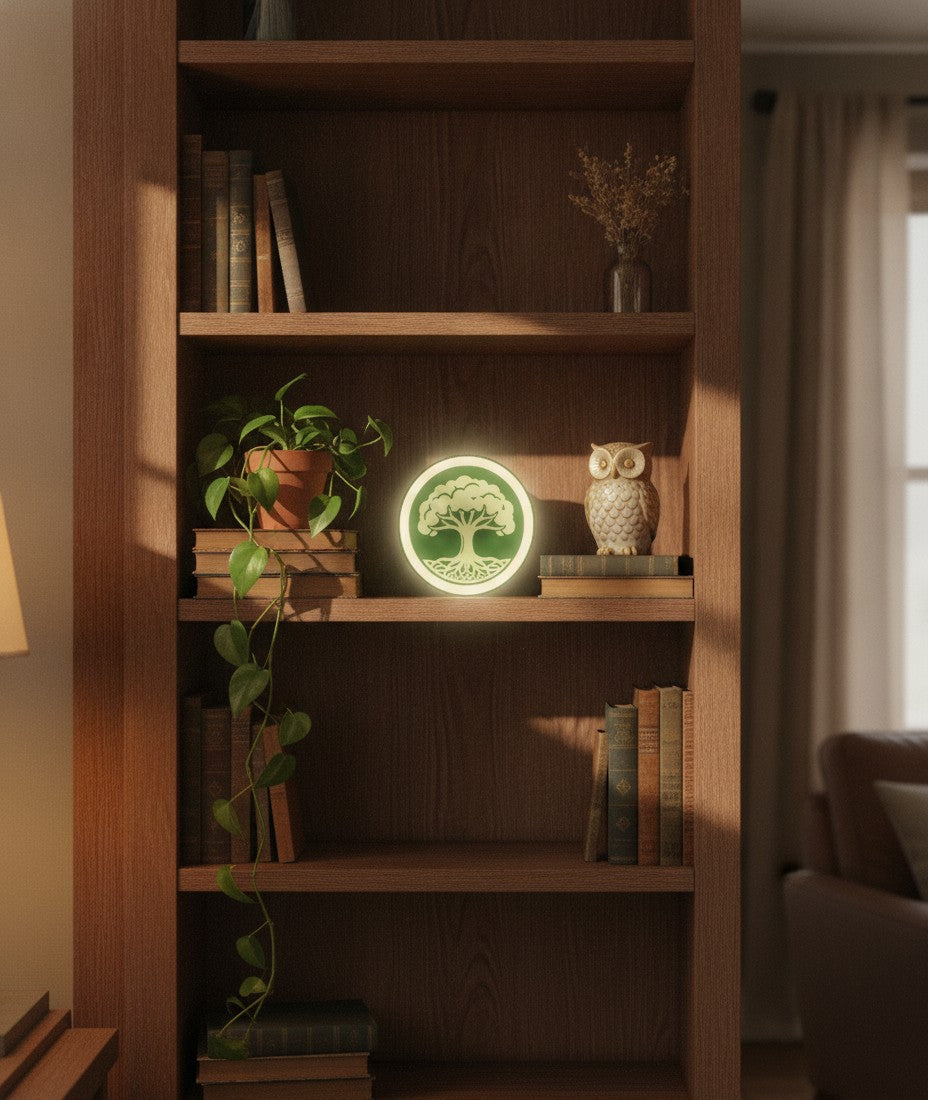 Baum des Lebens LED-Lampe im Bücherregal