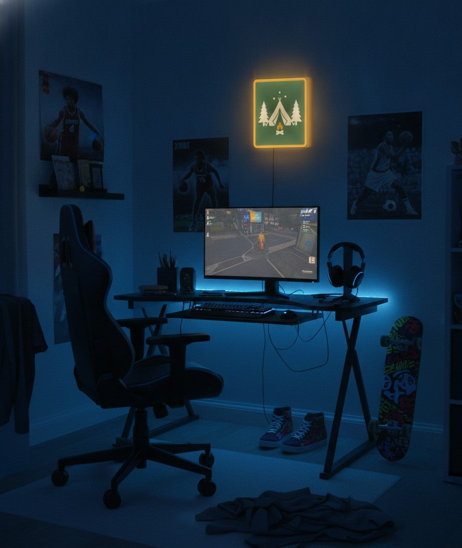 Camping LED-Lampe im Jugendzimmer