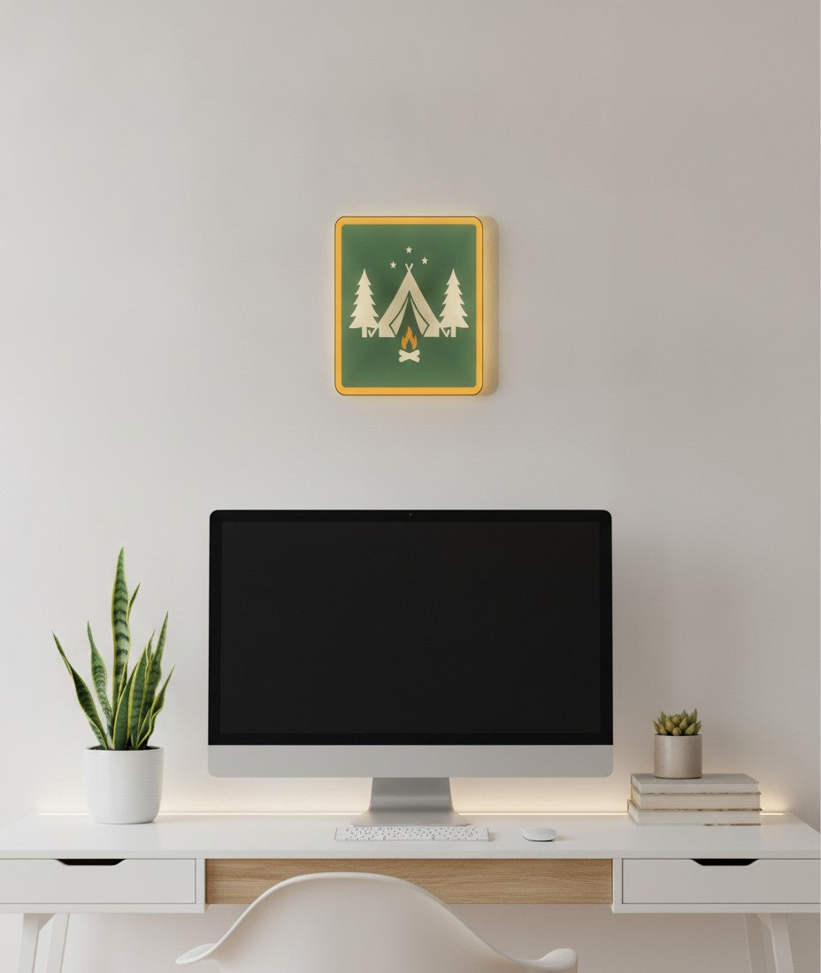 Camping LED-Lampe im Homeoffice