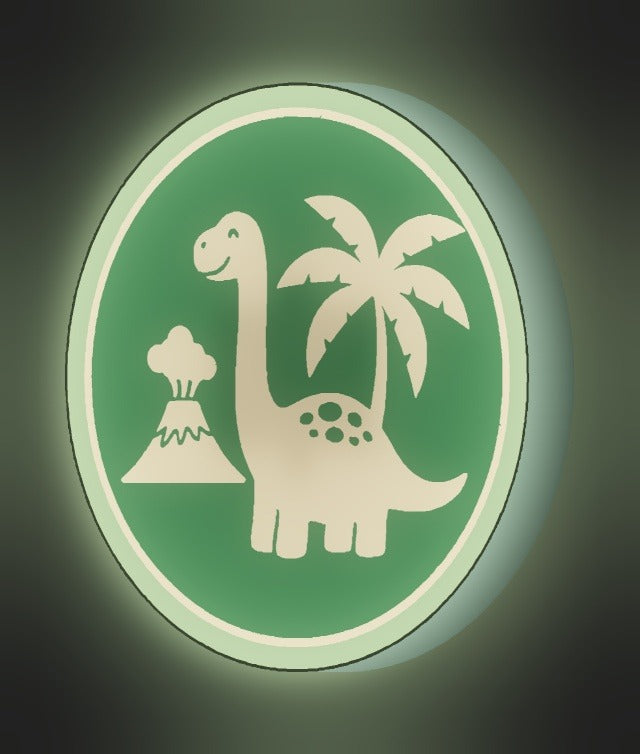 Dino LED-Lampe leuchtend