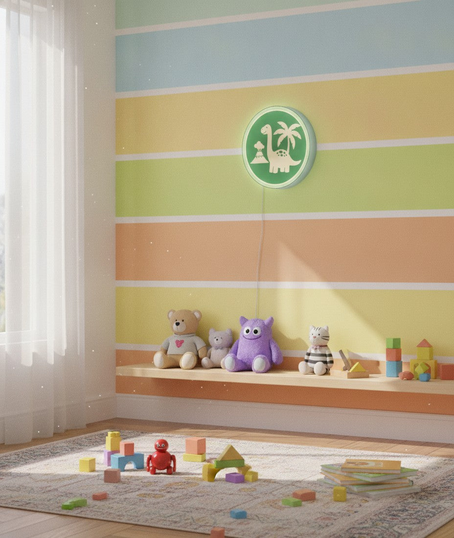 Dino LED-Lampe im Kinderzimmer