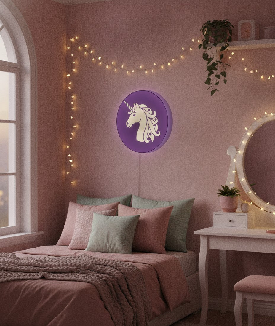 Einhorn LED-Lampe im Jugendzimmer