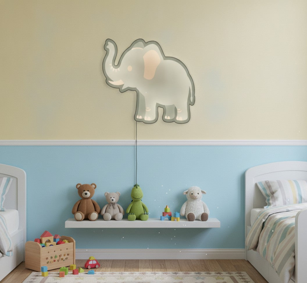 Baby-Elefant LED-Lampe im Kinderzimmer