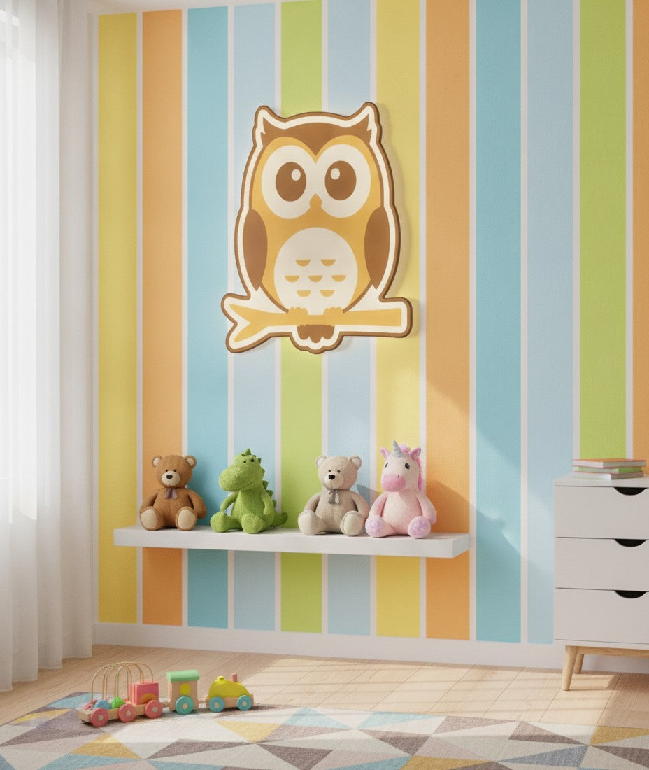 Eule auf dem Ast LED-Lampe im Kinderzimmer