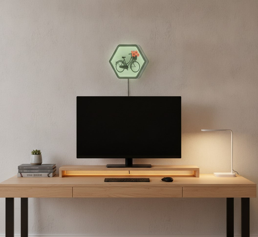 Retro-Fahrrad LED-Lampe im Homeoffice