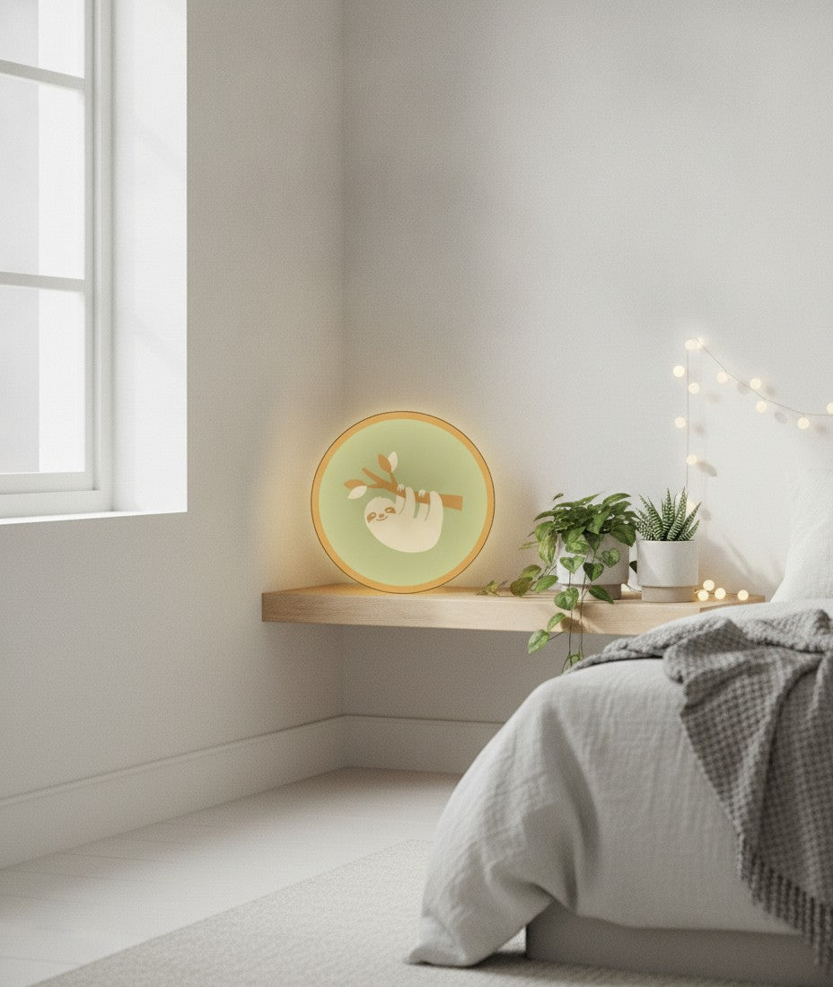 Faultier am Ast LED-Lampe im Schlafzimmer