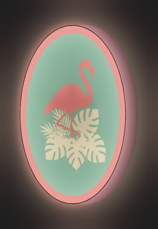 Flamingo LED-Lampe leuchtend