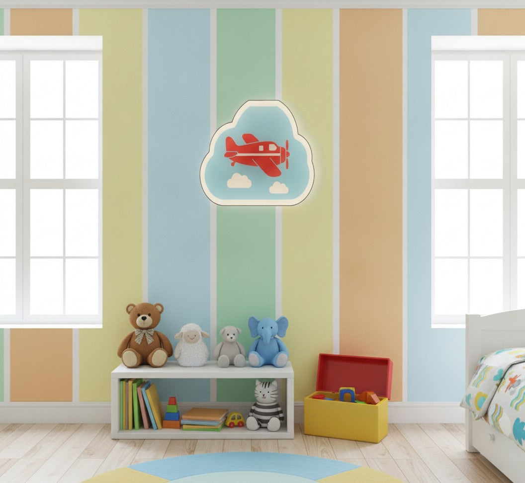 Propellerflugzeug LED-Lampe im Kinderzimmer