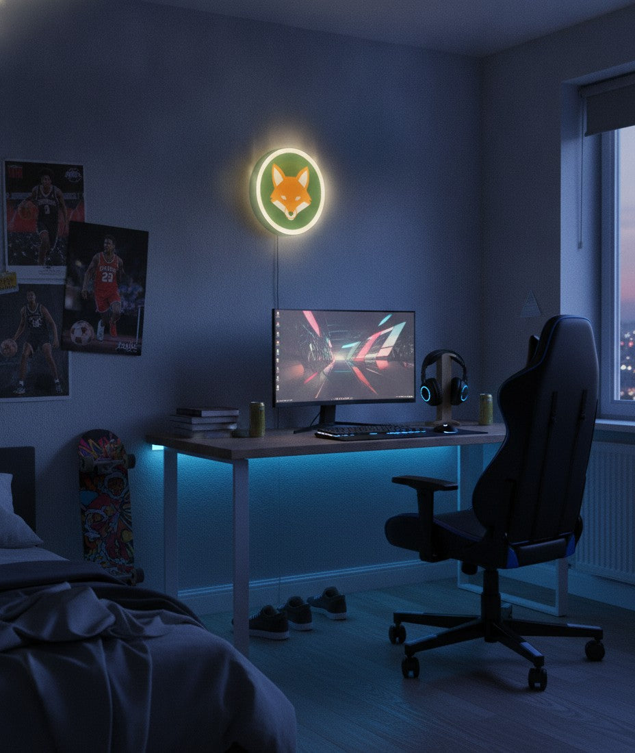 Fuchs LED-Lampe im Jugendzimmer