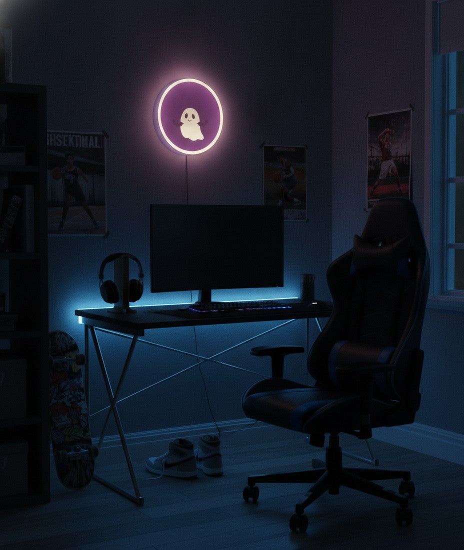 Kleines Gespenst LED-Lampe im Jugendzimmer