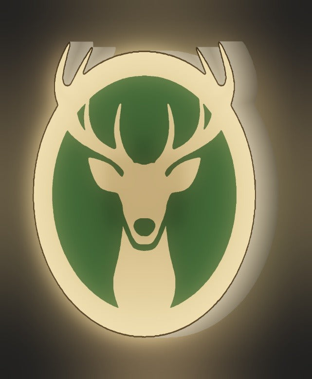 Hirsch mit Geweih LED-Lampe leuchtend