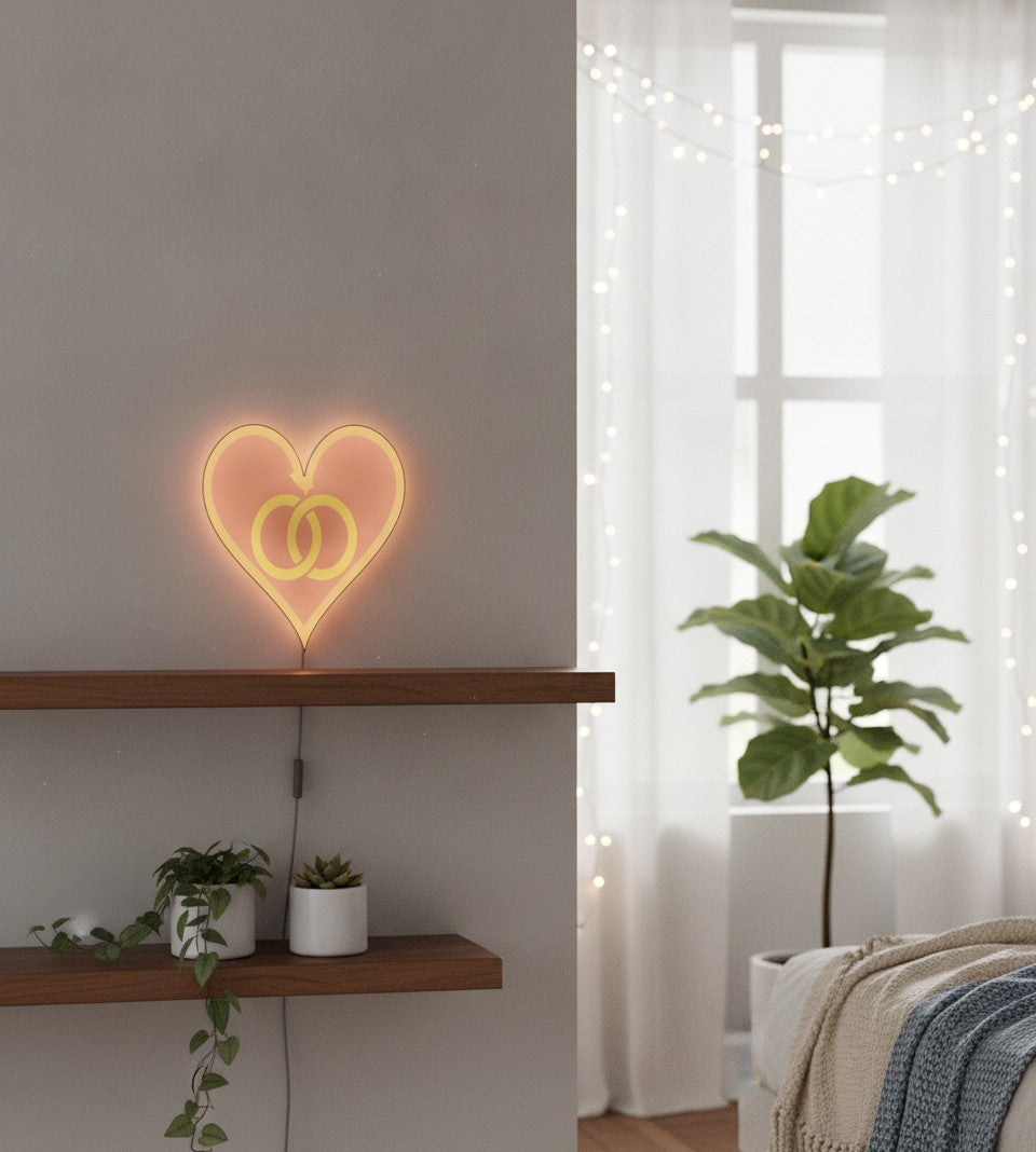 Hochzeitsringe LED-Lampe im Schlafzimmer