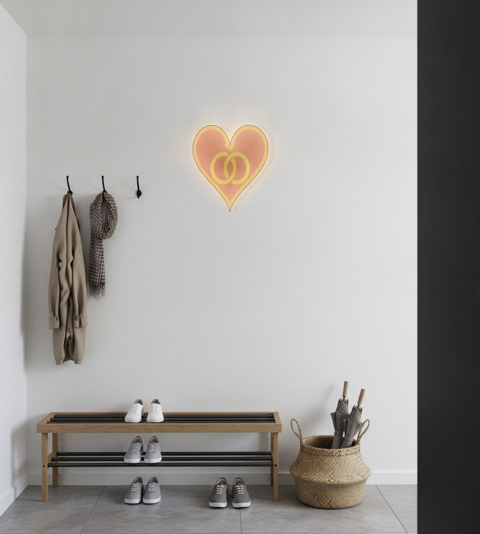 Hochzeitsringe LED-Lampe im Flur