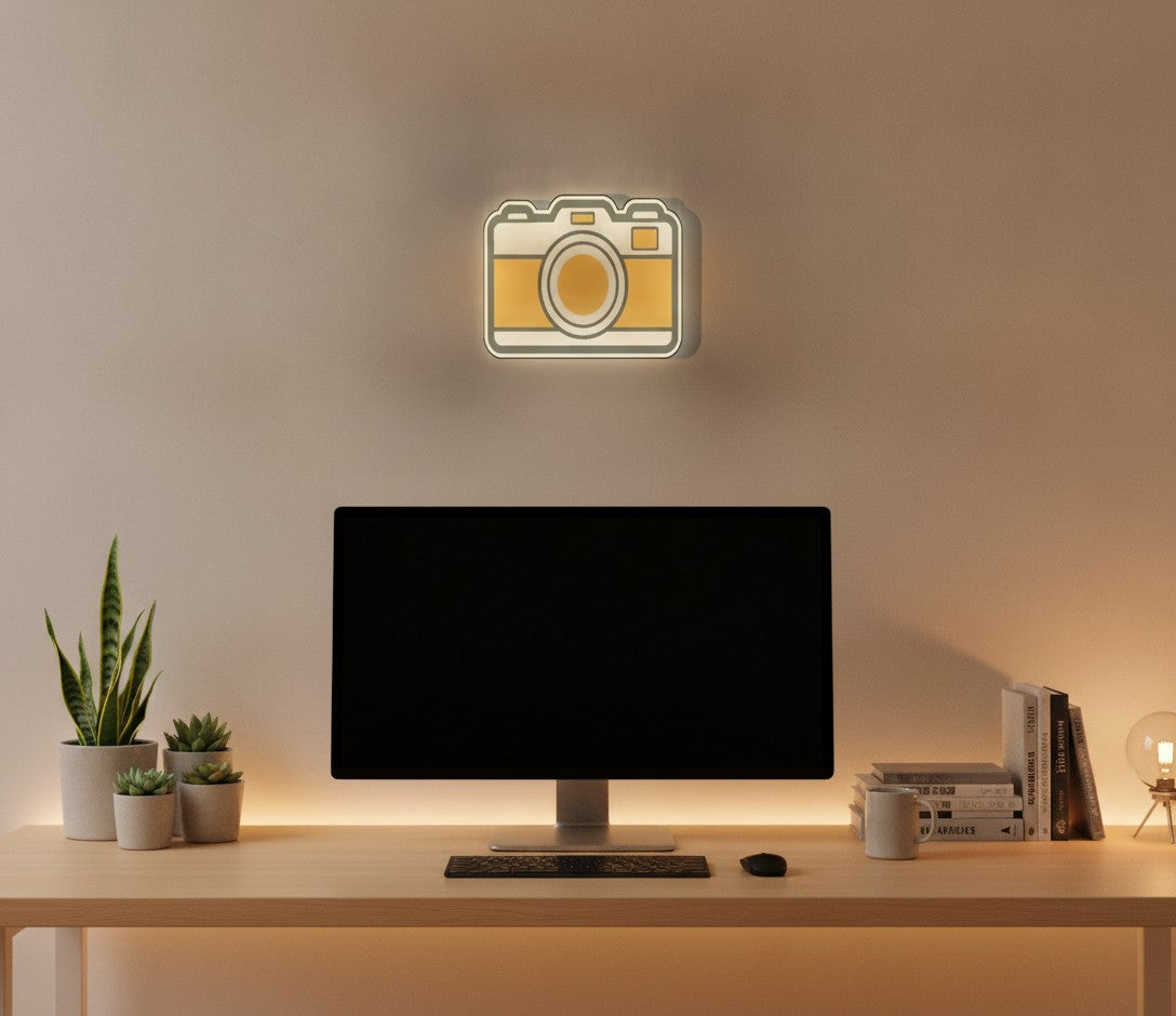 Retro-Kamera LED-Lampe im Homeoffice