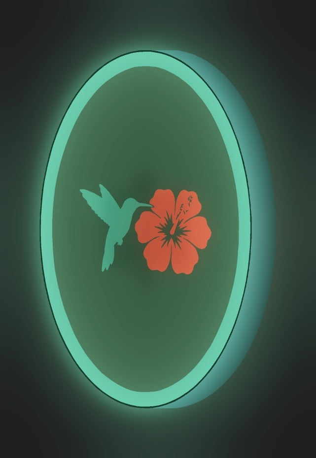 Kolibri mit Blüte LED-Lampe leuchtend