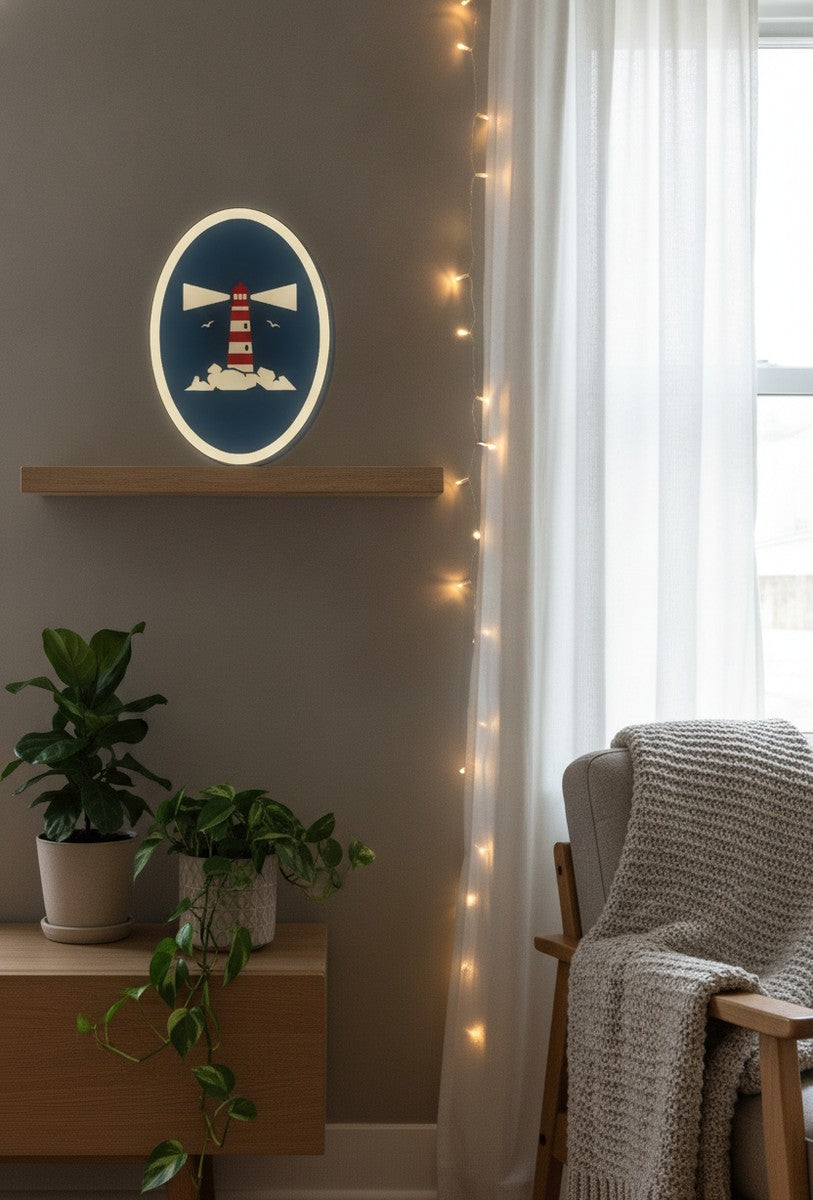 Leuchtturm LED-Lampe im Schlafzimmer