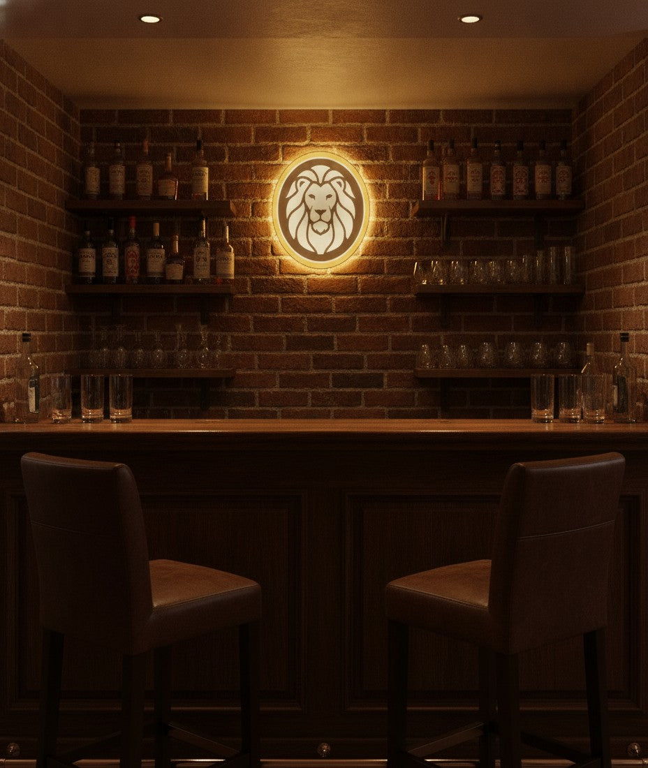 Löwe LED-Lampe in der Kellerbar