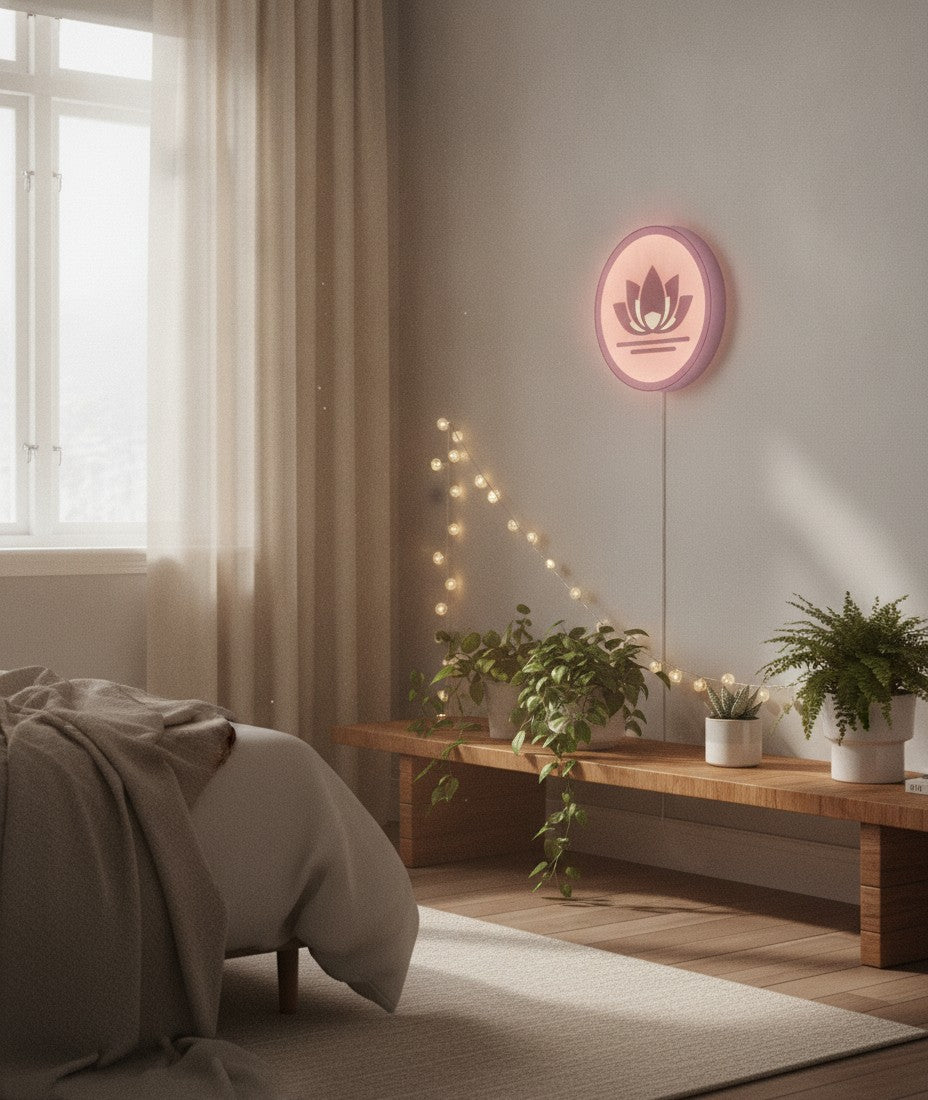 Lotusblüte LED-Lampe im Schlafzimmer