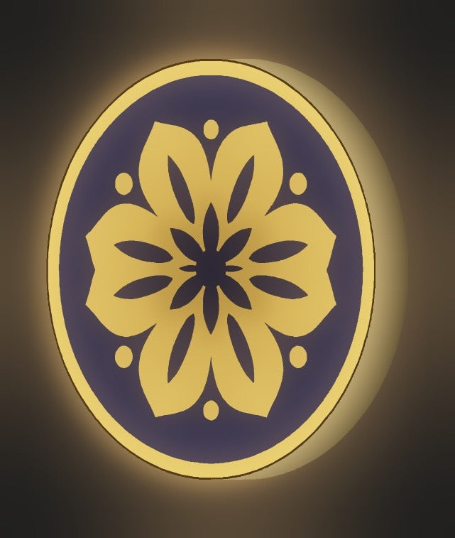 Mandala LED-Lampe leuchtend