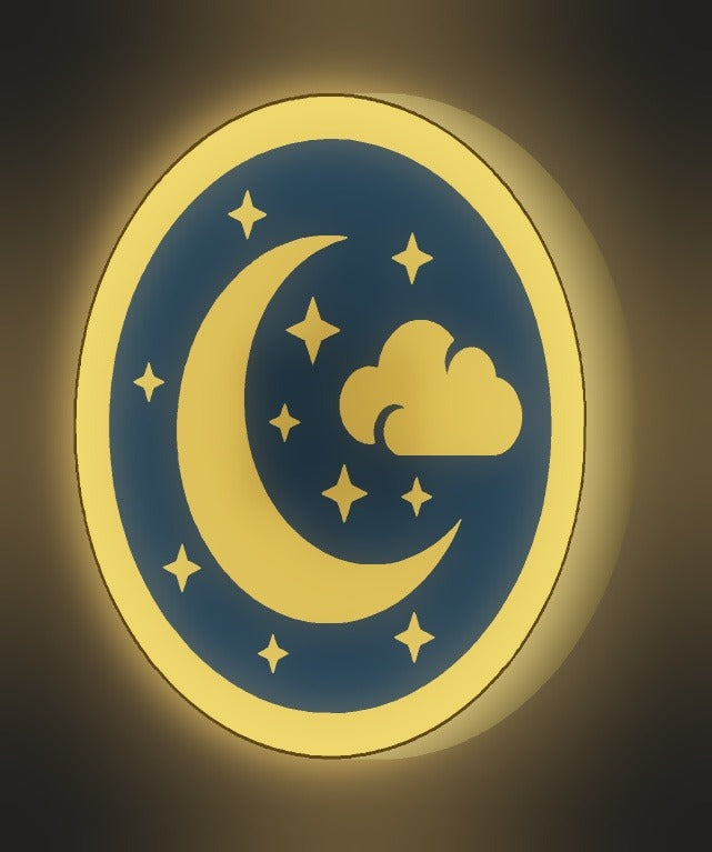 Mond und Sterne LED-Lampe leuchtend