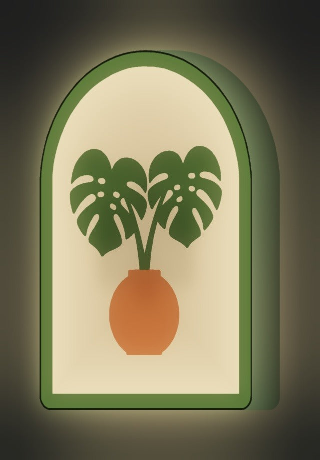 Monstera-Blätter LED-Lampe leuchtend