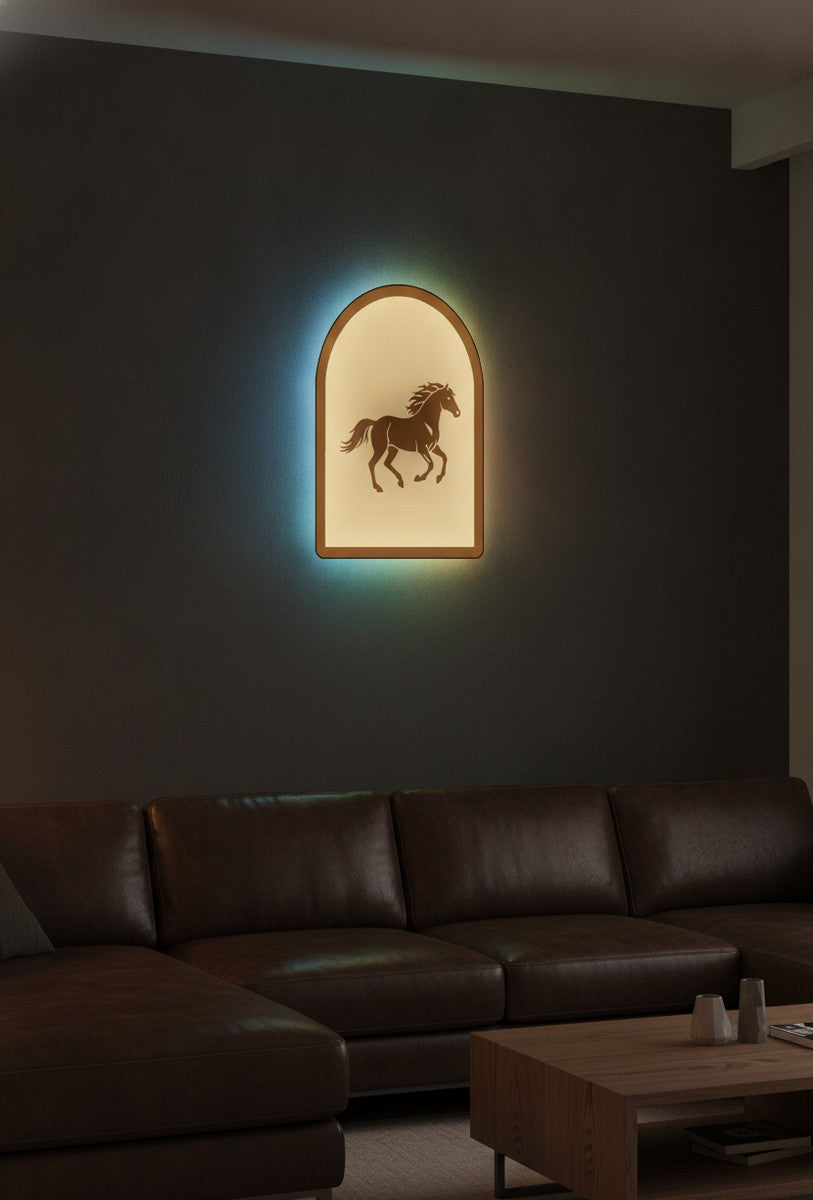 Galoppierendes Pferd LED-Lampe an der Wand im Wohnzimmer