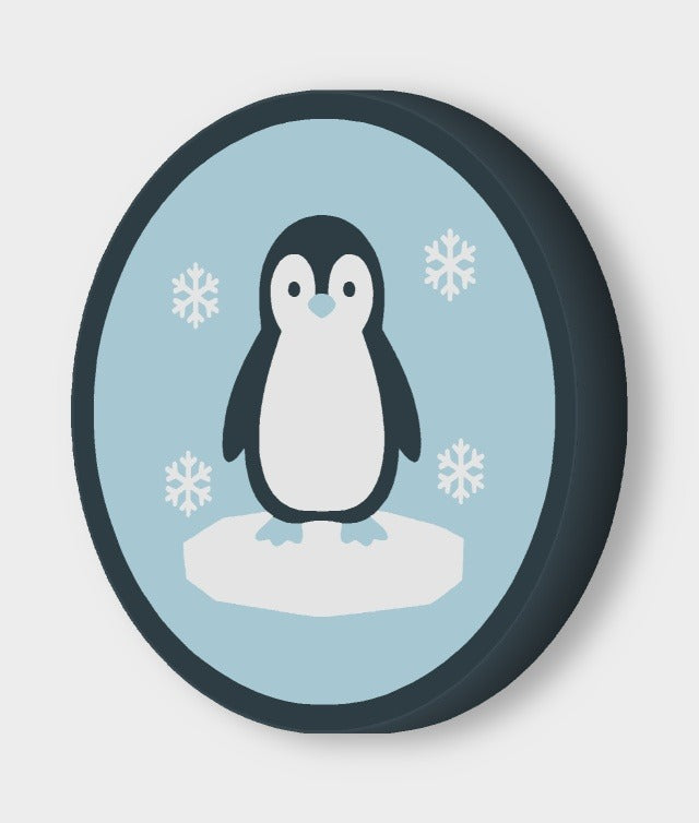 Pinguin auf der Eisscholle LED-Lampe leuchtend