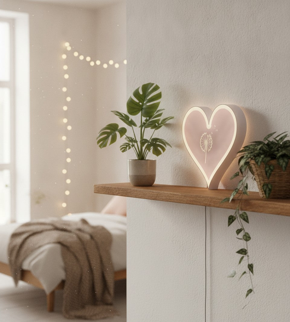 Pusteblume LED-Lampe im Schlafzimmer