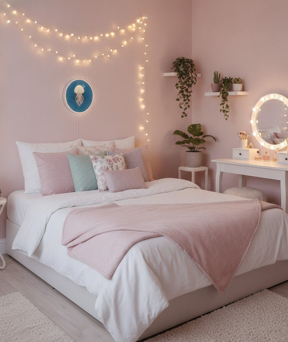 Qualle LED-Lampe im Jugendzimmer