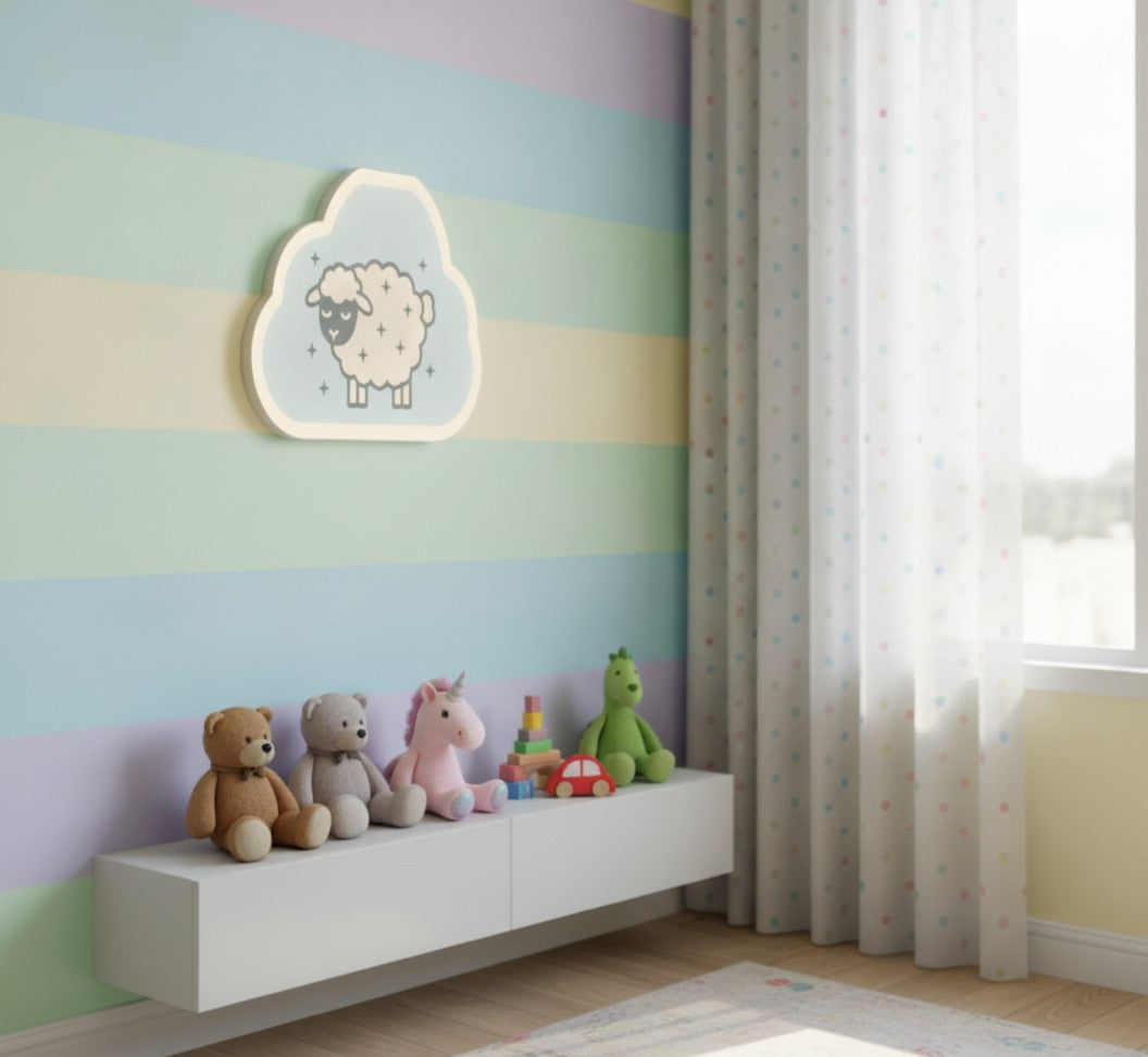 Schlafendes Schaf LED-Lampe im Kinderzimmer
