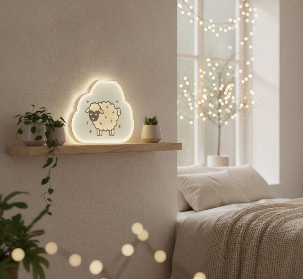 Schlafendes Schaf LED-Lampe im Schlafzimmer