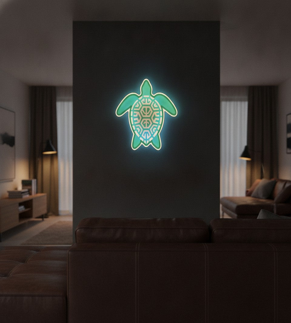 Meeresschildkröte LED-Lampe an der Wand im Wohnzimmer