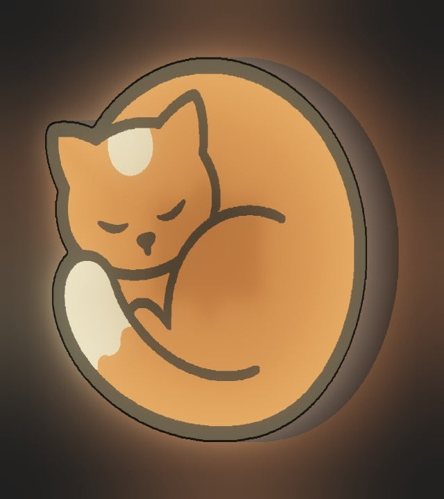 Schlafende Katze LED-Lampe leuchtend