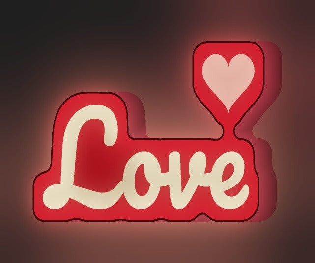 Schriftzug Love LED-Lampe leuchtend