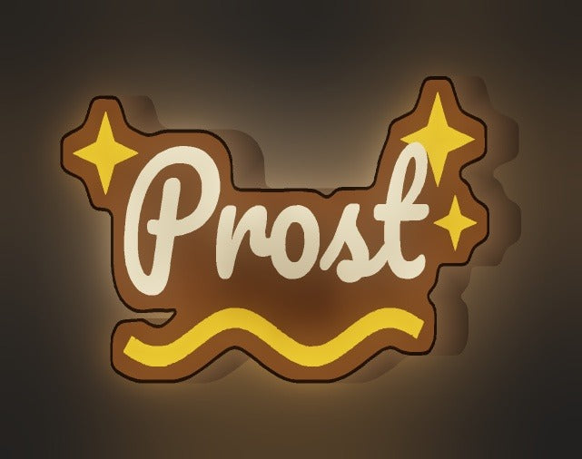 Schriftzug Prost LED-Lampe leuchtend