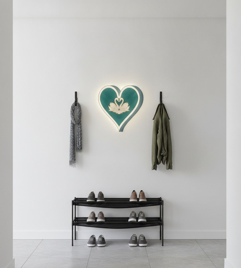 Schwanenpaar LED-Lampe im Flur