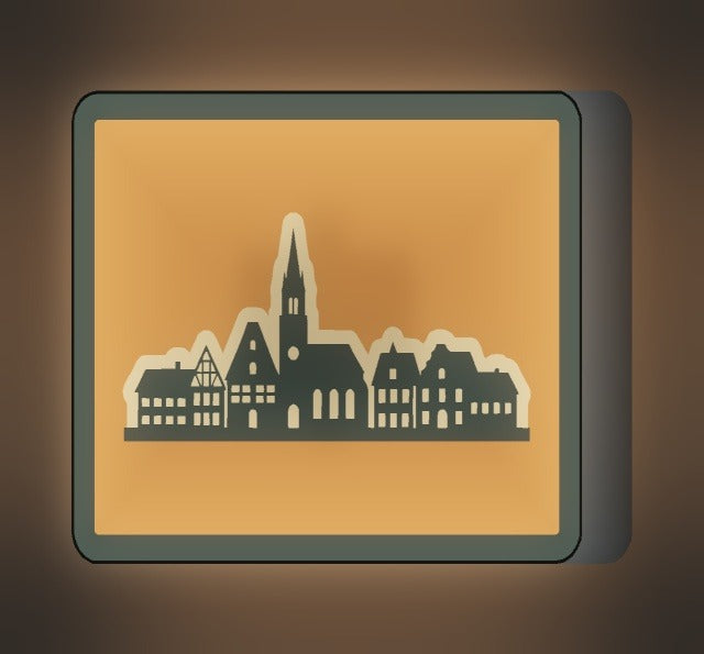 Skyline Altstadt LED-Lampe leuchtend