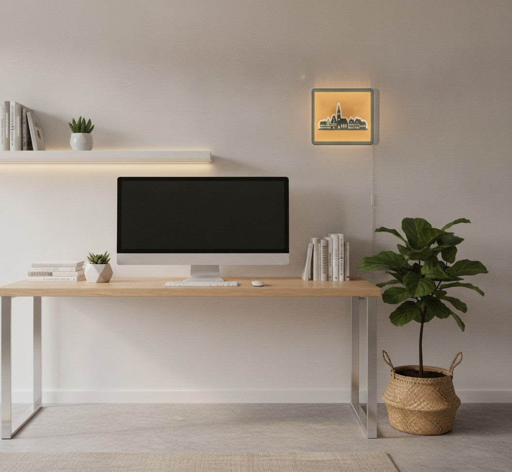 Skyline Altstadt LED-Lampe im Homeoffice