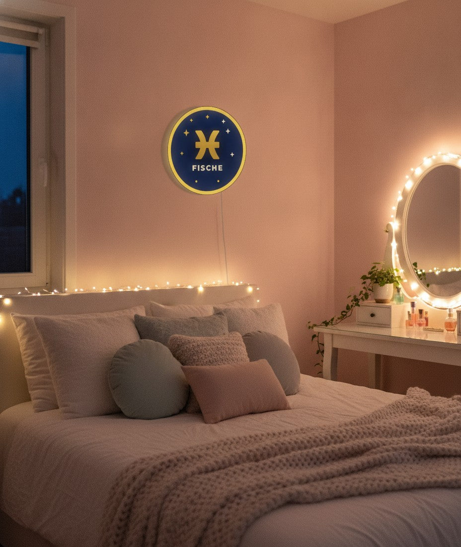 Sternzeichen Fische LED-Lampe im Jugendzimmer