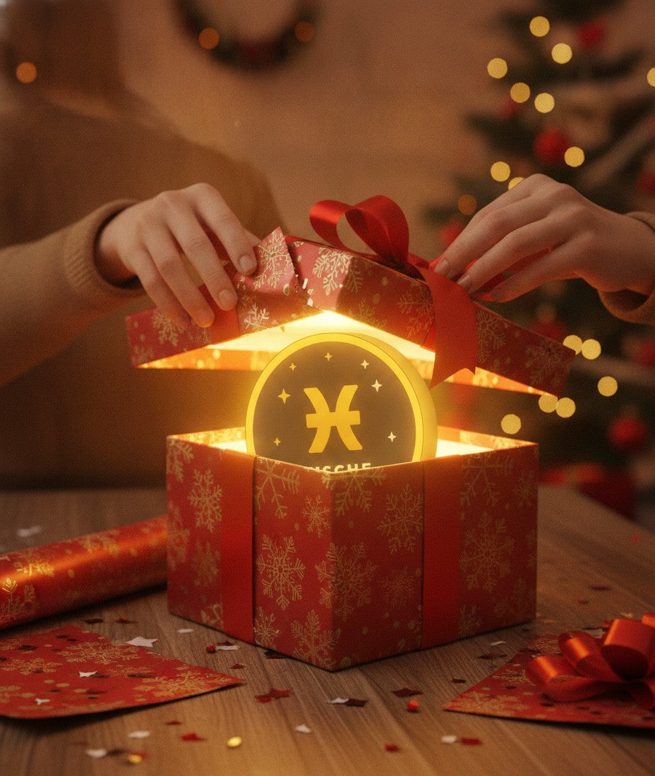 Sternzeichen Fische LED-Lampe als Geschenk beim Auspacken