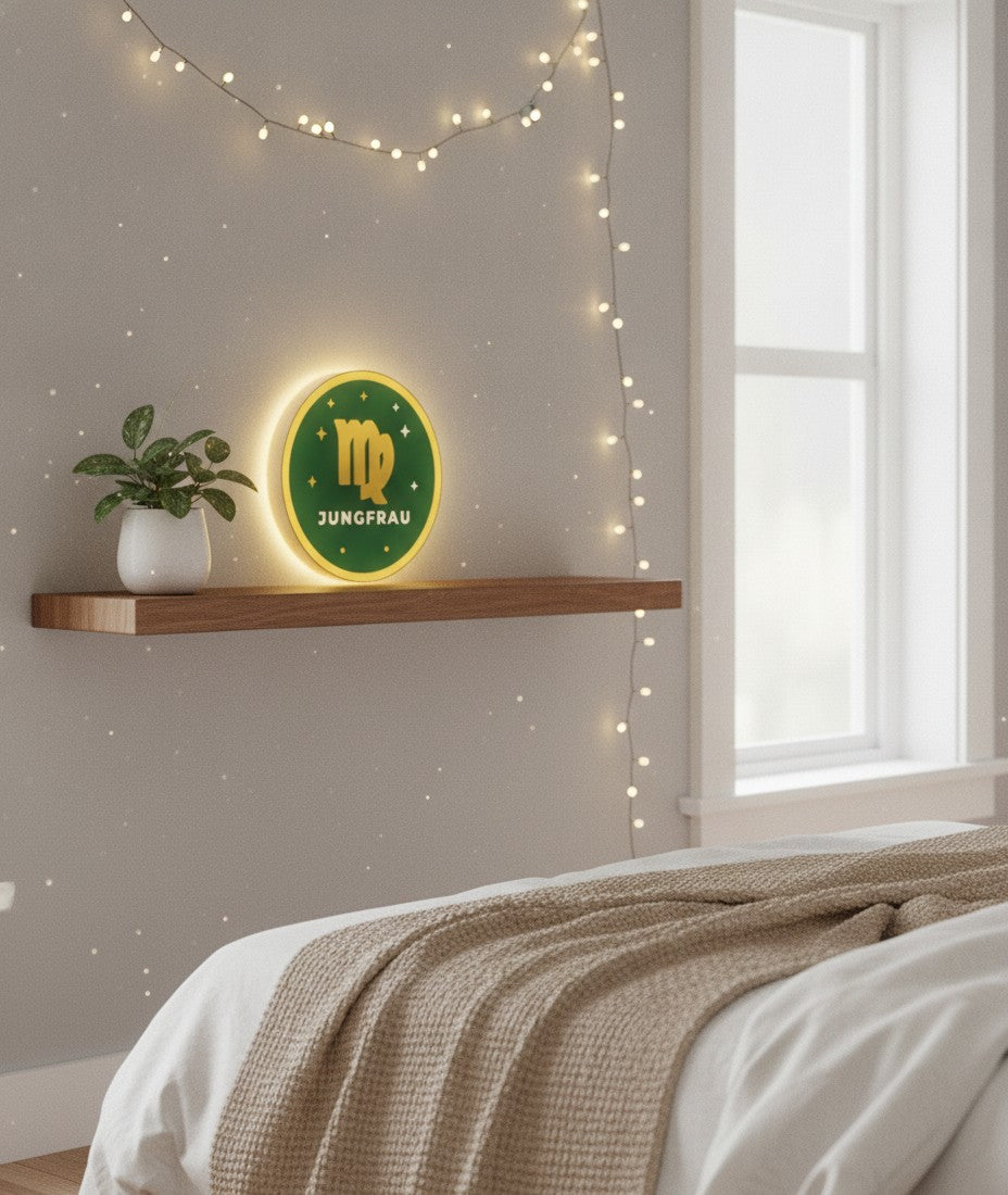 Sternzeichen Jungfrau LED-Lampe im Schlafzimmer
