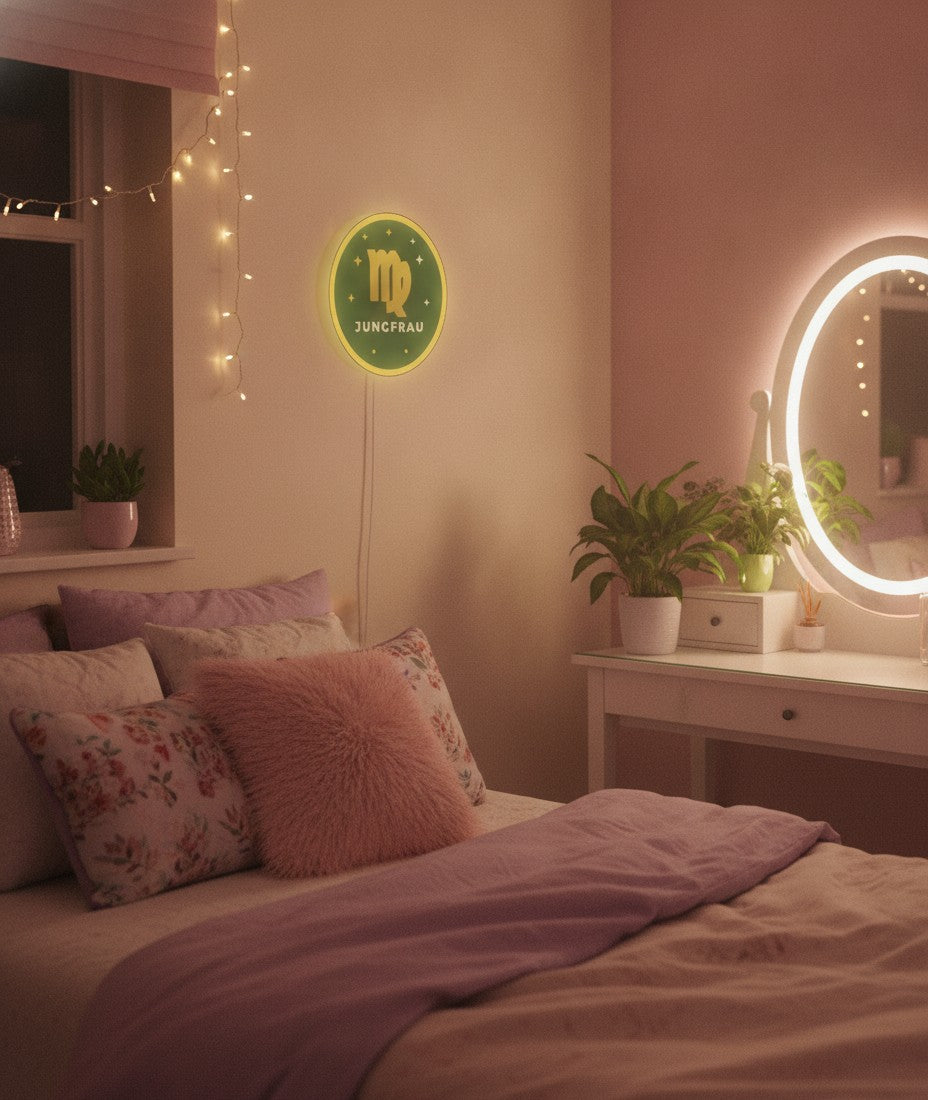 Sternzeichen Jungfrau LED-Lampe im Jugendzimmer