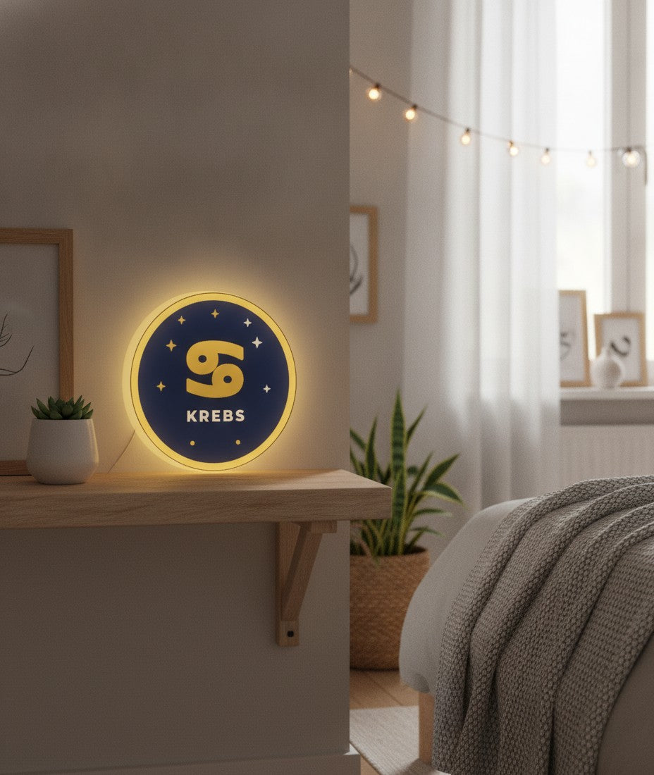 Sternzeichen Krebs LED-Lampe im Schlafzimmer