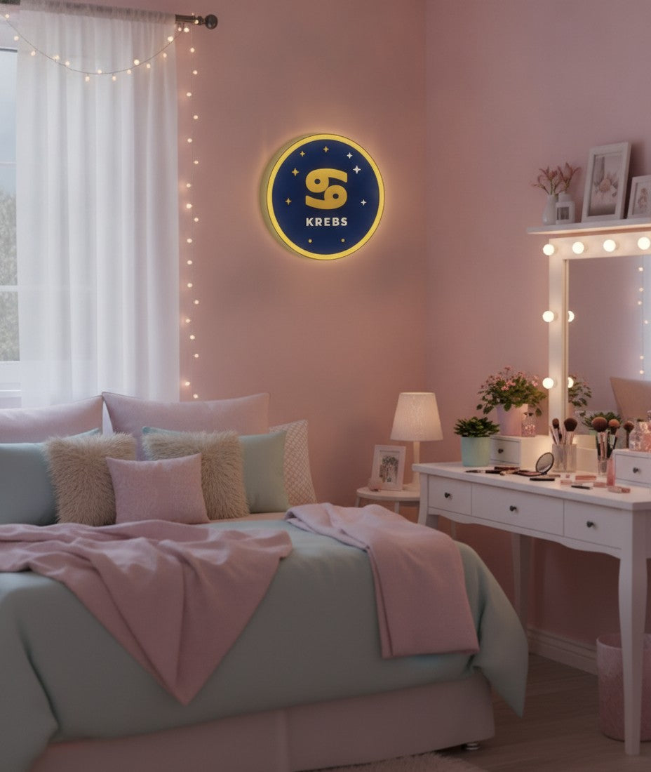 Sternzeichen Krebs LED-Lampe im Jugendzimmer