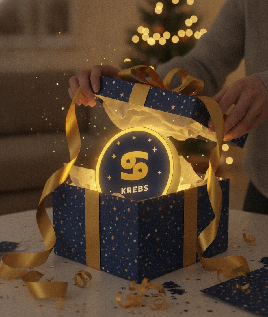 Sternzeichen Krebs LED-Lampe als Geschenk beim Auspacken