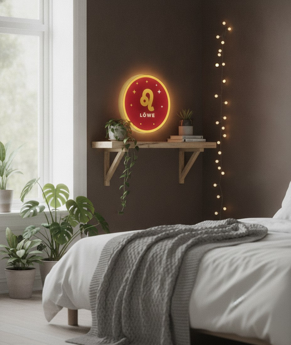 Sternzeichen Löwe LED-Lampe im Schlafzimmer