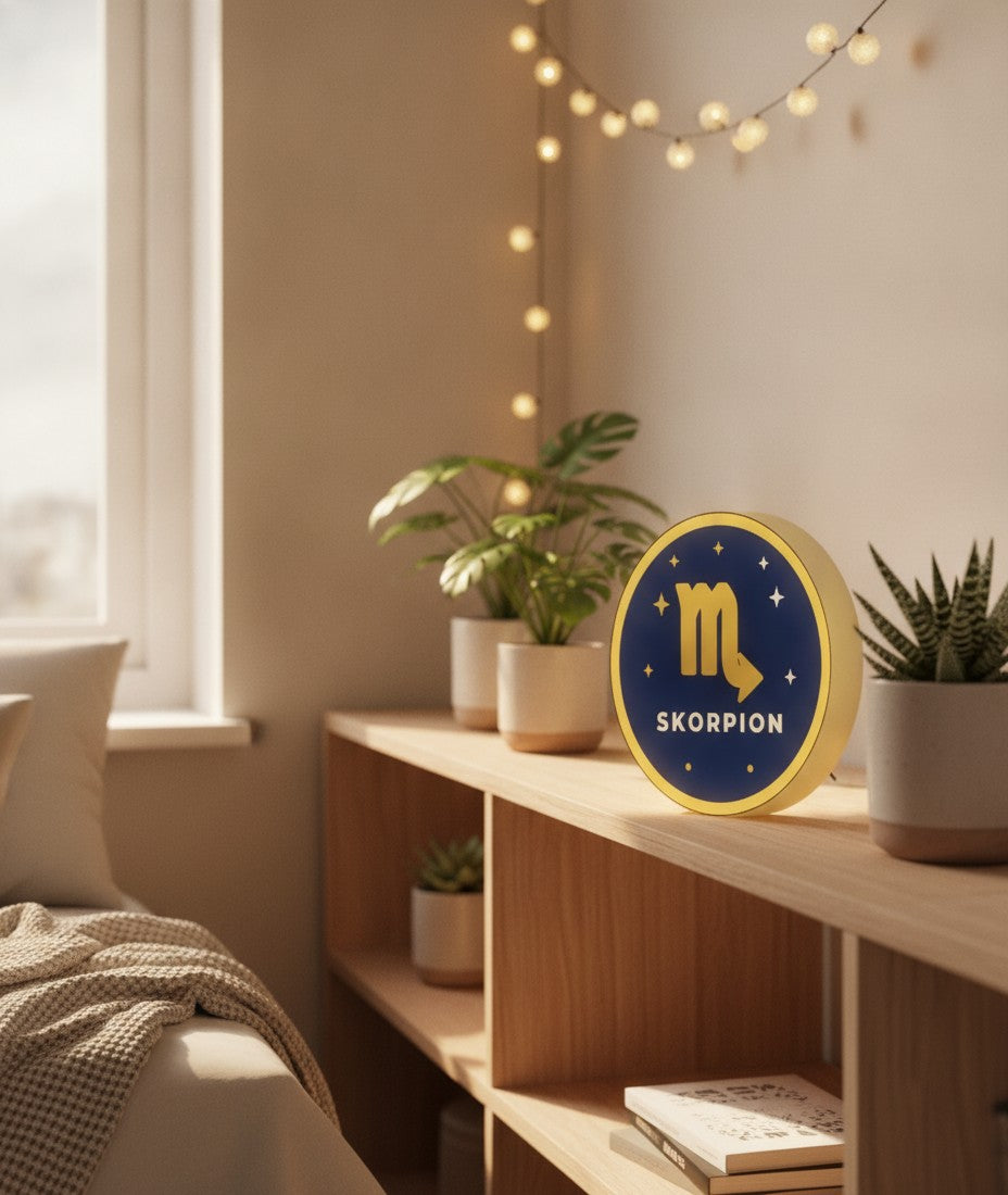 Sternzeichen Skorpion LED-Lampe im Schlafzimmer