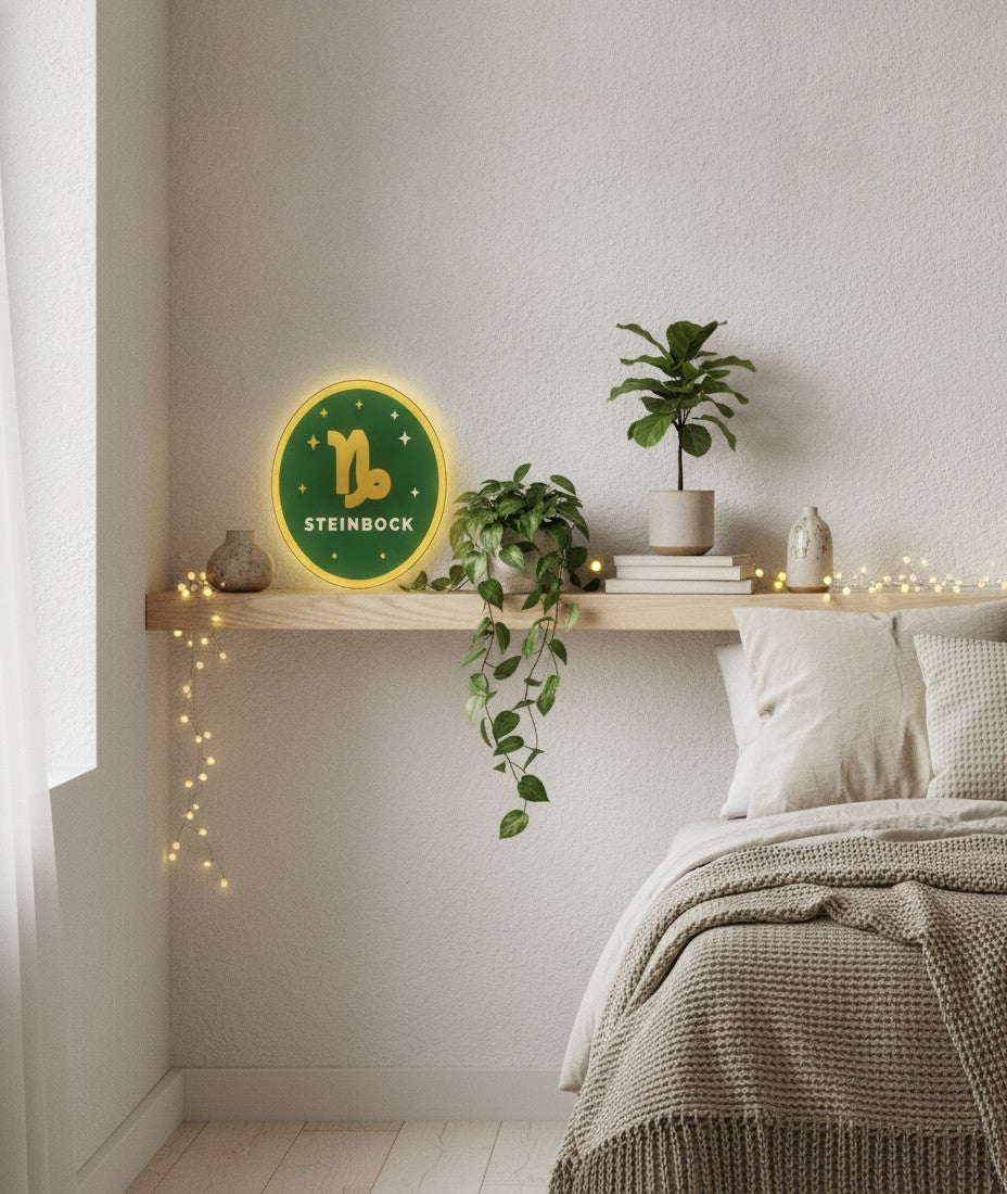 Sternzeichen Steinbock LED-Lampe im Schlafzimmer
